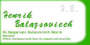 henrik balazsoviech business card